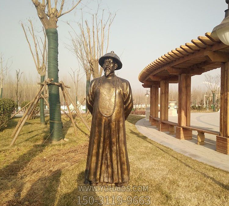 學(xué)院廣場(chǎng)晚晴愛(ài)國英雄林則徐玻璃鋼仿銅雕塑