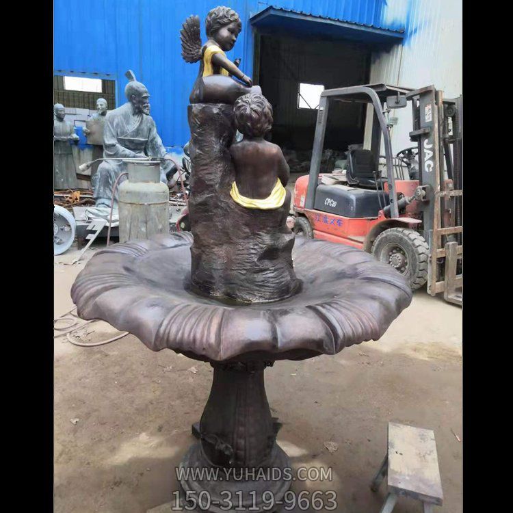 玻璃鋼仿銅園林景觀(guān)擺件歐式噴泉雕塑