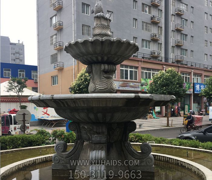 小區步行街邊景觀(guān)仿古噴泉石雕雕塑