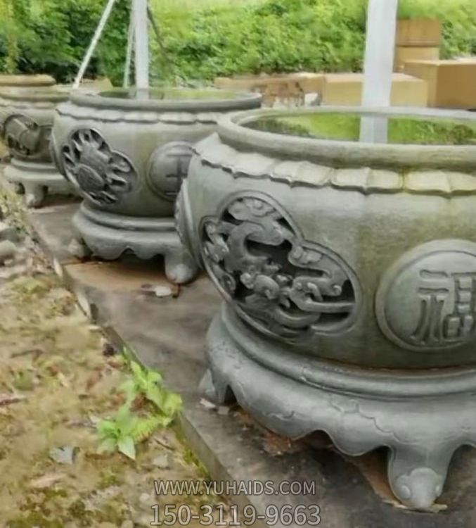 戶(hù)外公園青石石雕庭院花盆雕塑