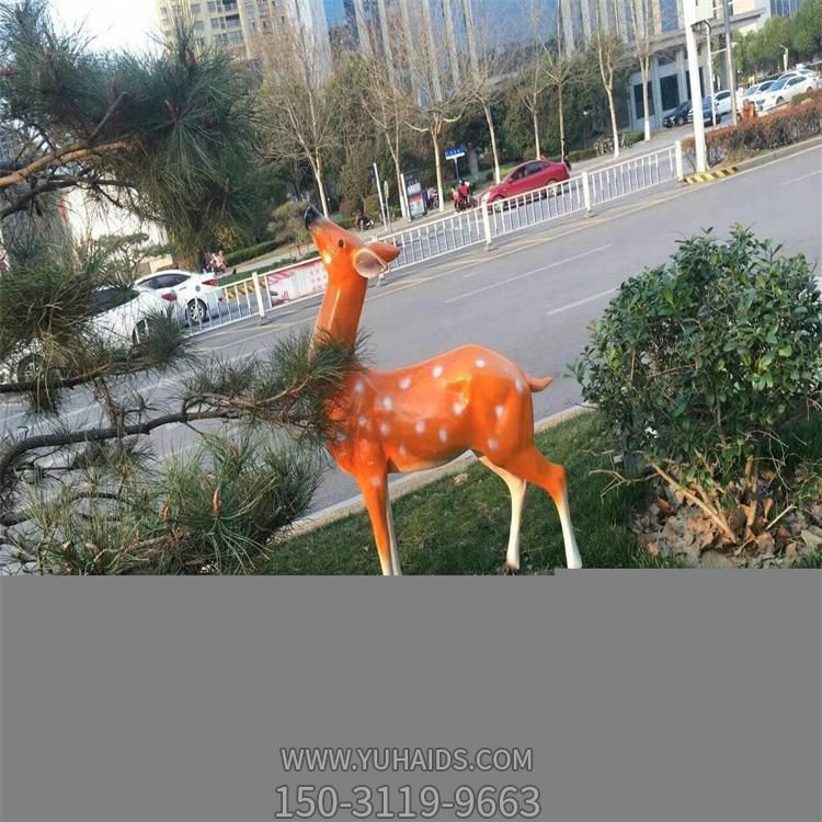 戶(hù)外街道玻璃鋼卡通梅花鹿雕塑