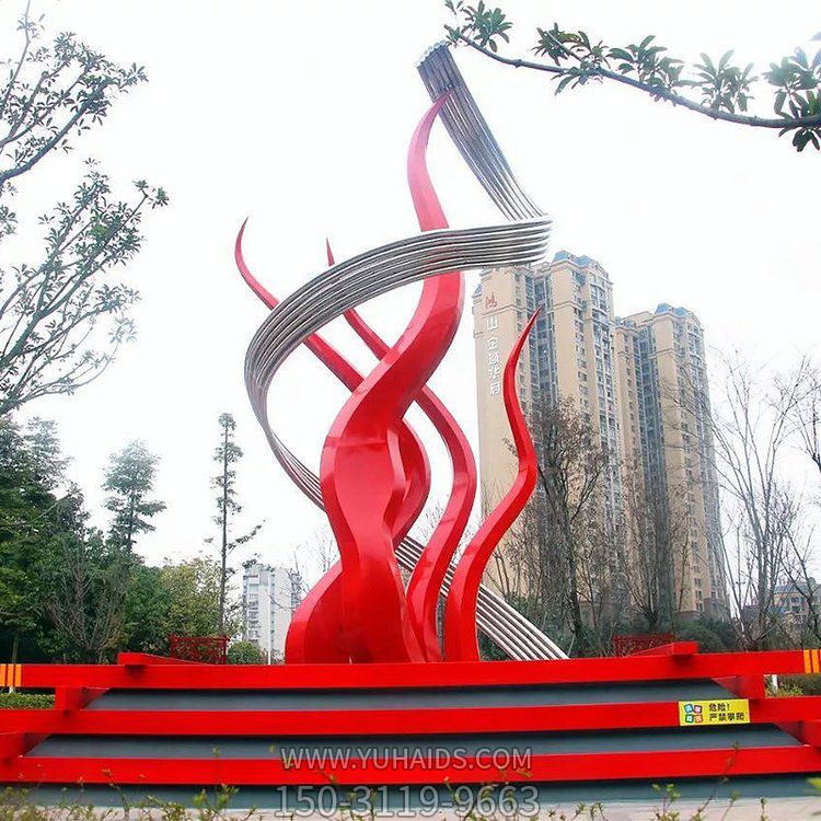 廣場(chǎng)大型不銹鋼彩繪園林景觀(guān)雕塑