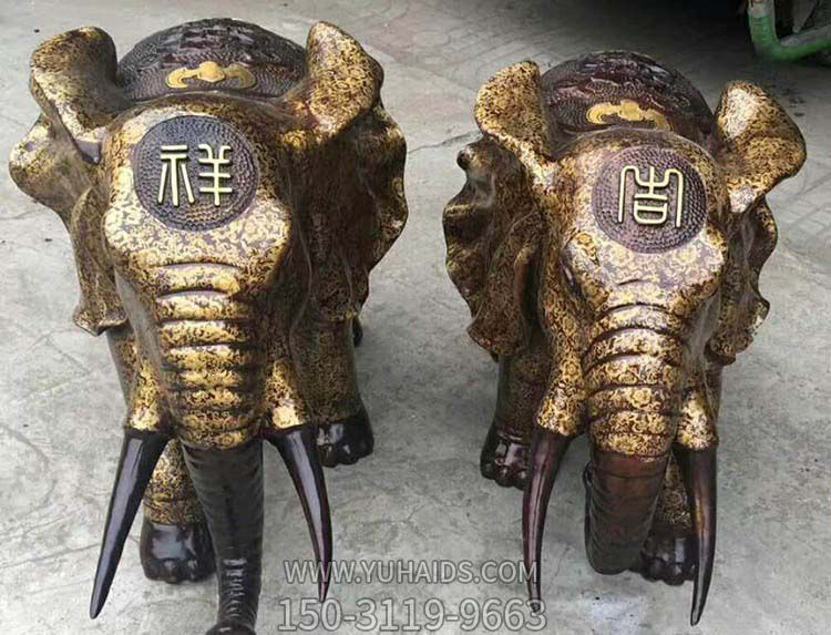 庭院創(chuàng  )意不銹鋼仿銅仿古做舊大象雕塑
