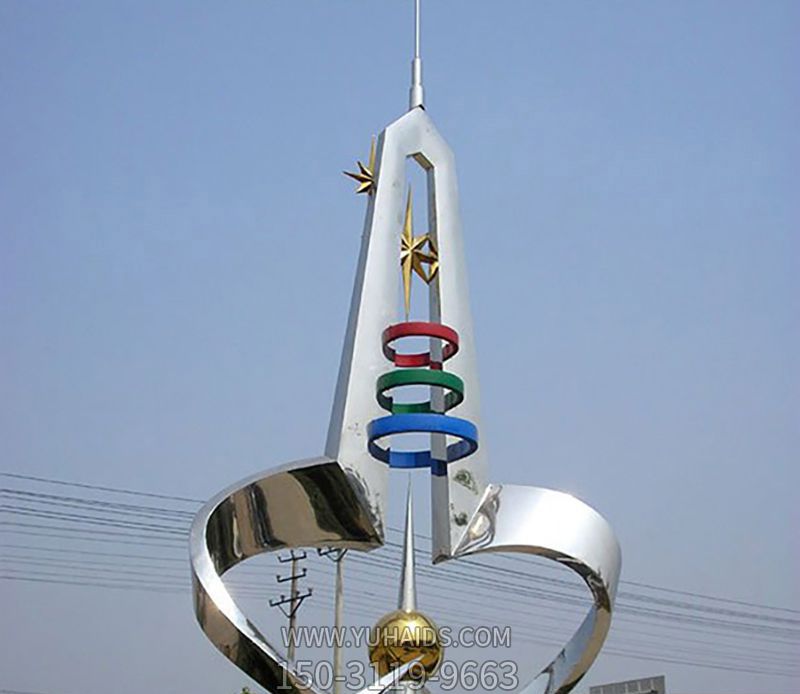 城市不銹鋼抽象愛(ài)心雕塑
