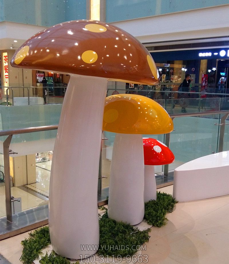 商場(chǎng)DP點(diǎn)展示美陳設計制作DP點(diǎn)玻璃鋼蘑菇雕塑開(kāi)業(yè)美陳制作廠(chǎng)家_17804