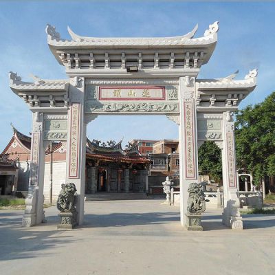 石雕牌樓農村村口牌坊寺廟廣場(chǎng)祠堂牌坊雕塑