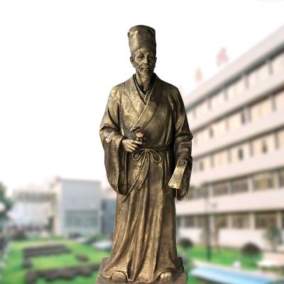 醫院醫學(xué)院藥圣李時(shí)珍玻璃鋼仿銅雕塑