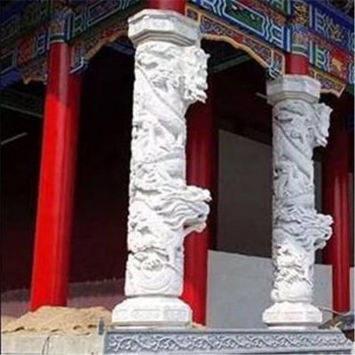 景區景點(diǎn)大型浮雕大理石龍柱