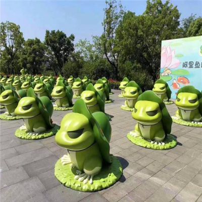 玻璃鋼卡通游樂(lè )場(chǎng)幼兒園創(chuàng  )意青蛙擺件