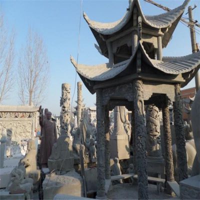 公園戶(hù)外大理石石雕涼亭擺件