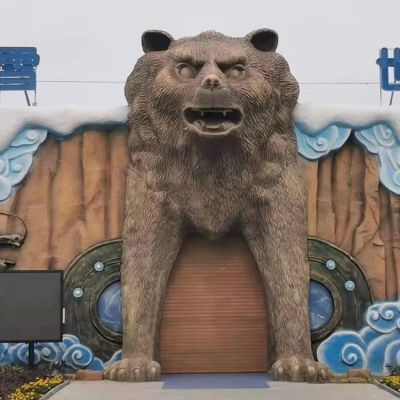 幼兒園 游樂(lè )場(chǎng)裝飾玻璃鋼卡通彩繪動(dòng)物門(mén)頭雕塑