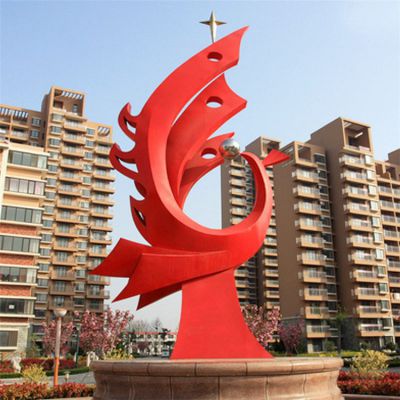 別墅小區不銹鋼抽象景觀(guān)標志