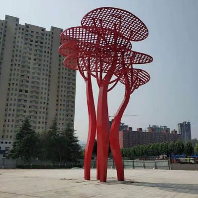 不銹鋼戶(hù)外廣場(chǎng)大型創(chuàng  )意抽象植物景觀(guān)
