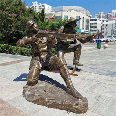 銅雕戶(hù)外園林景區八路軍戰士雕塑