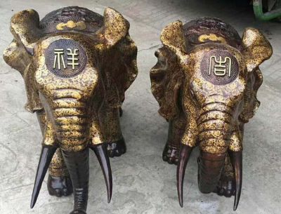 庭院創(chuàng  )意不銹鋼仿銅仿古做舊大象雕塑