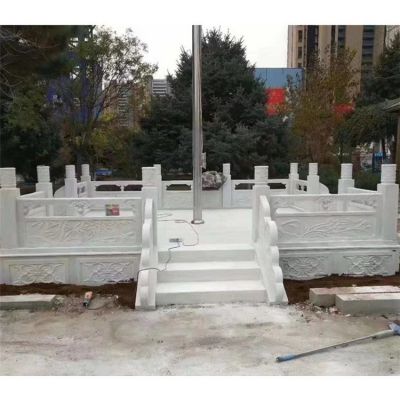 校園廣場(chǎng)旗臺大理石石雕護欄雕塑