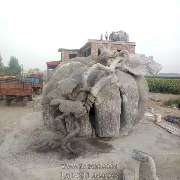 園林農家院裝飾水泥南瓜蔬菜景觀(guān)雕塑