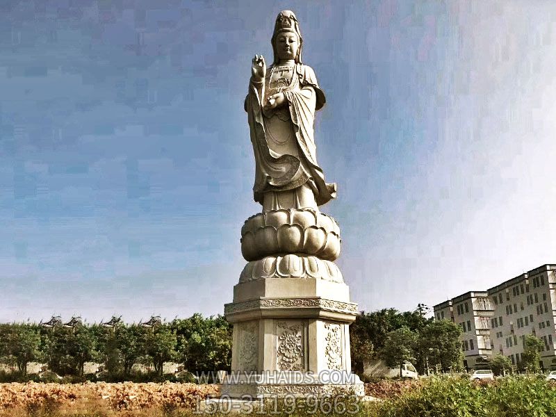 戶(hù)外景區大理石石雕觀(guān)音菩薩雕塑