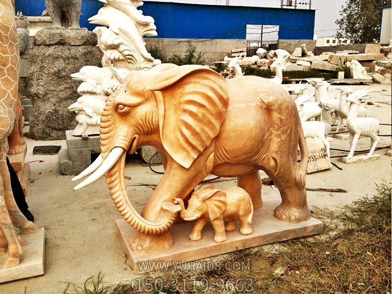 戶(hù)外公園黃銅母子象雕塑