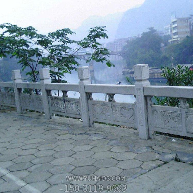 景區戶(hù)外河道大理石石雕欄桿欄板雕塑