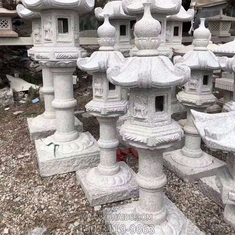 花崗巖石雕燈，中國傳統古建照明燈籠雕塑