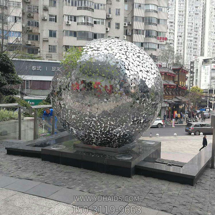 不銹鋼鏤空球，水景裝飾景觀(guān)雕塑