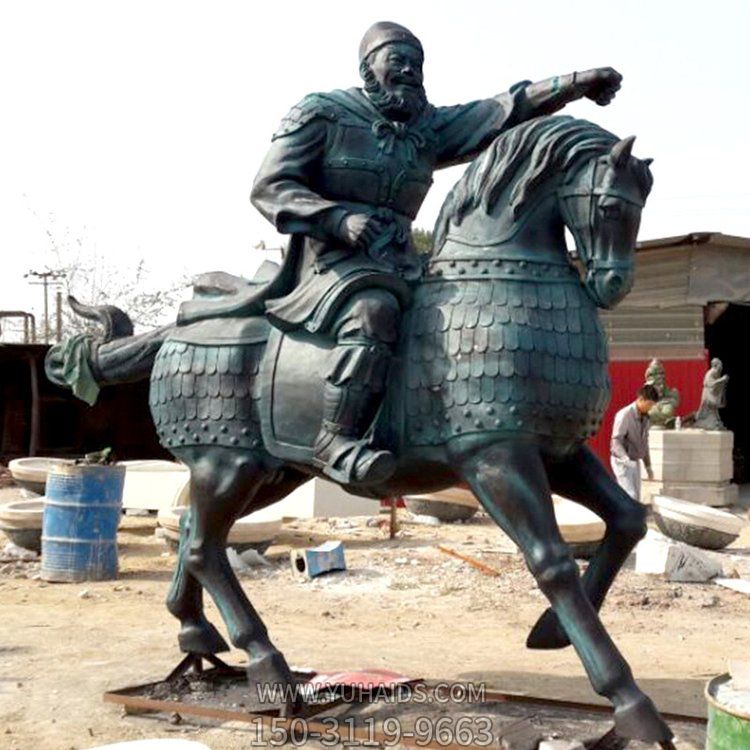 仿古青銅騎馬的人物景觀(guān)擺件雕塑