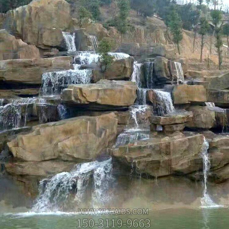 公園黃石假山流水景觀(guān)石雕雕塑
