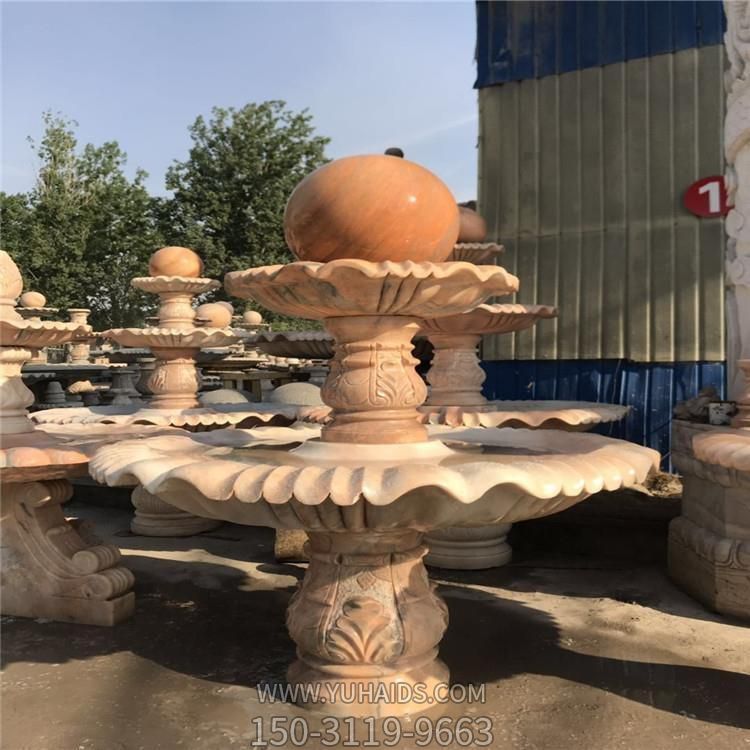 庭院大理石浮雕風(fēng)水球流水噴泉景觀(guān)雕塑