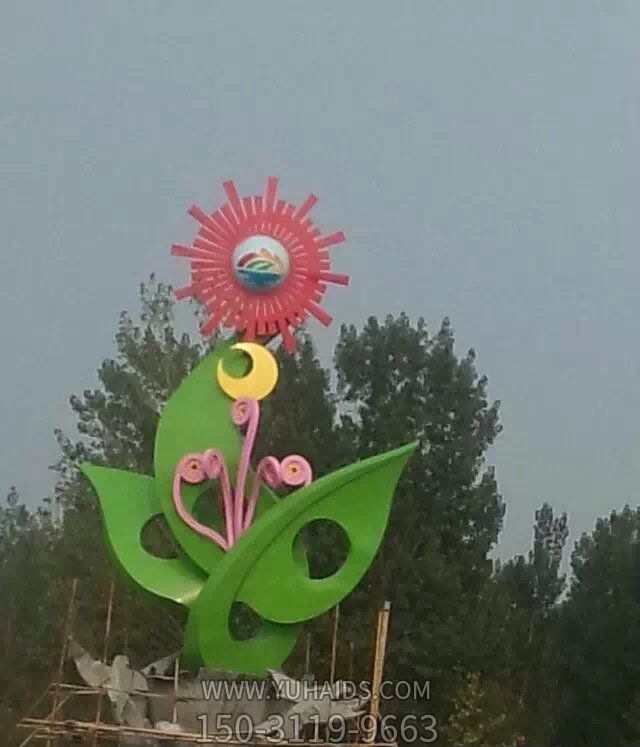 不銹鋼抽象公園景觀(guān)花朵雕塑