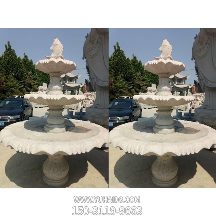 小區擺放歐式花崗巖風(fēng)水球噴泉雕塑