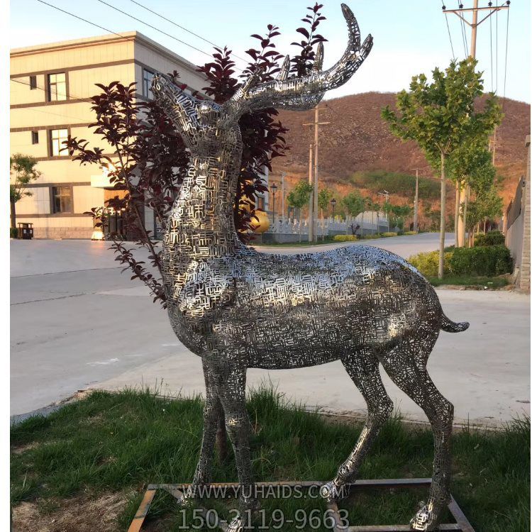 園林廣場(chǎng)綠地擺放不銹鋼動(dòng)物景觀(guān)雕塑