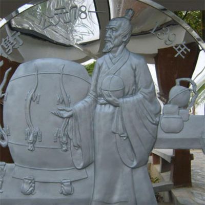 古代名人景觀(guān)浮雕創(chuàng  )意不銹鋼張衡雕塑