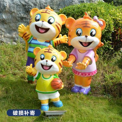 玻璃鋼卡通老虎，彩繪老虎