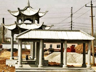 景區簡(jiǎn)易長(cháng)廊仿古建涼亭休閑座椅雕塑
