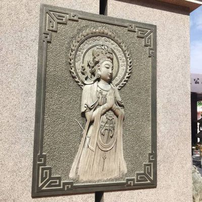 花崗巖觀(guān)音菩薩石刻浮雕壁畫(huà)