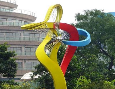 小區不銹鋼彩虹舞景觀(guān)雕塑