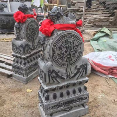 青石石雕園林戶(hù)外園林景觀(guān)鎮宅抱鼓石