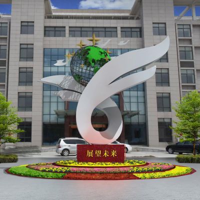 校園小區不銹鋼戶(hù)外大型展望未來(lái)雕塑擺件