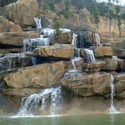 公園黃石假山流水景觀(guān)石雕