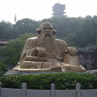 廣場(chǎng)景區大型銅雕老子，戶(hù)外仿銅古代人物雕塑