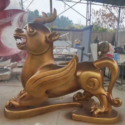 戶(hù)外庭院銅雕麒麟雕塑