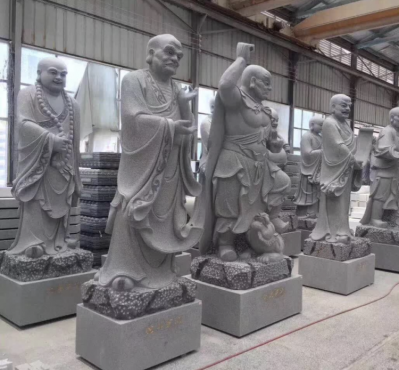 十八羅漢系列佛像，花崗巖18羅漢像