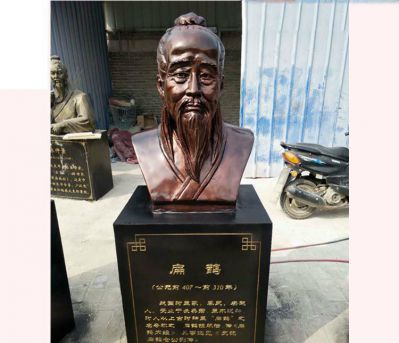 古代名醫扁鵲胸像銅雕戶(hù)外裝飾品擺件扁鵲雕塑