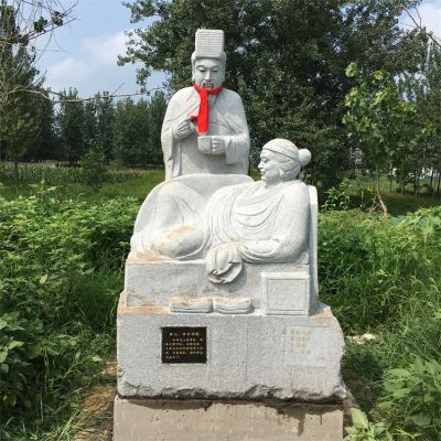 24孝故事人物，親嘗湯藥人物石雕