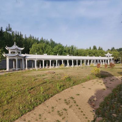 公園擺放大型青石中式長(cháng)廊休閑涼亭雕塑