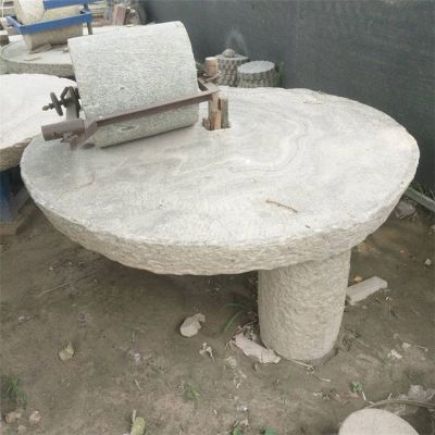 天然大理石雕刻農村擺放石碾盤(pán)