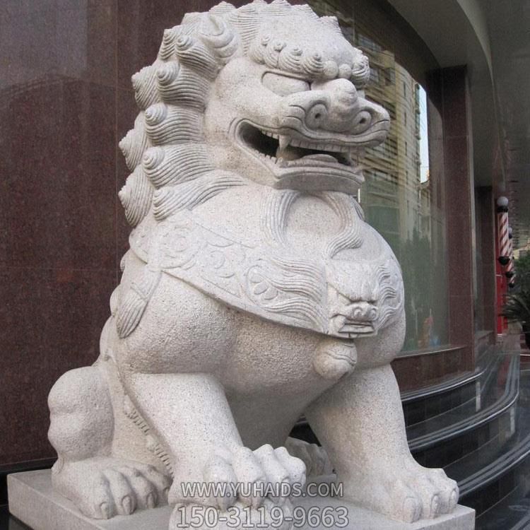 酒店別墅小區門(mén)口大型砂石大理石石雕獅子雕塑