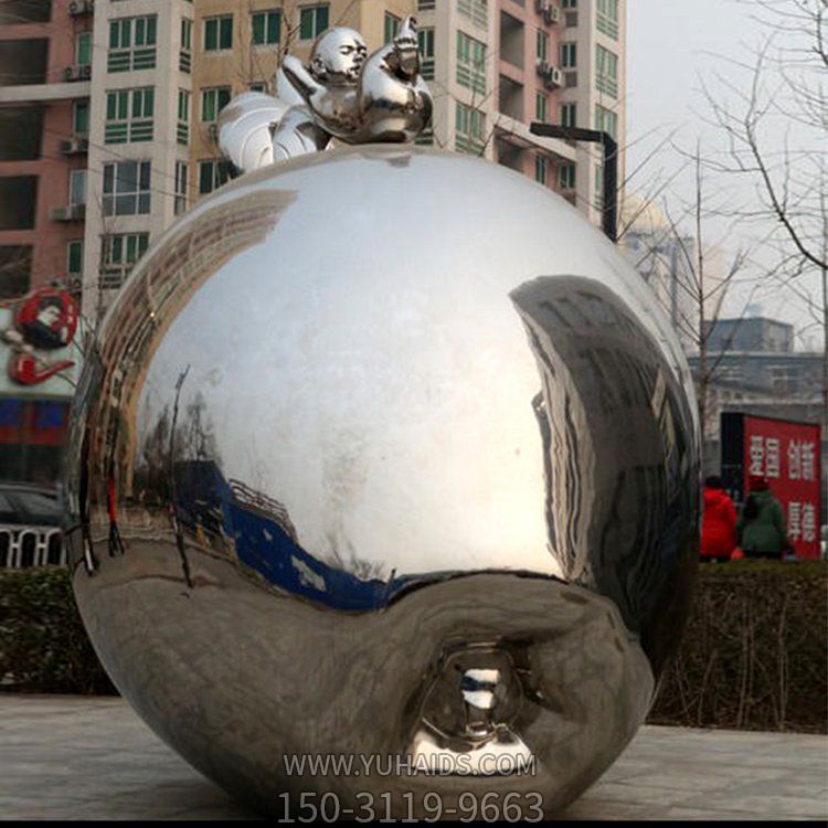 廣場(chǎng)大型不銹鋼鏡面園林抽象蘋(píng)果雕塑