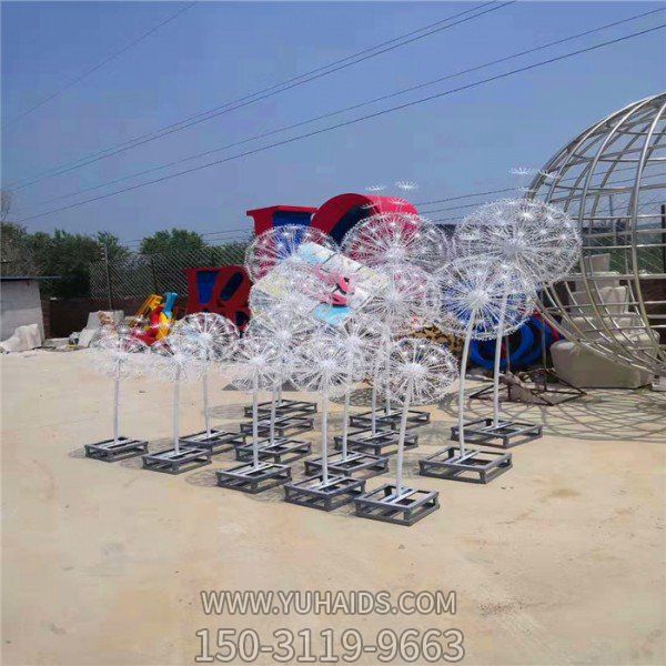 廣場(chǎng)植物景觀(guān)不銹鋼蒲公英雕塑